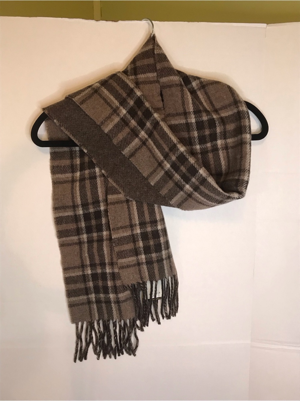 Polo by Ralph Lauren Brown Plaid Reversible Italian Wool Scarf NWT - Picture 8 of 8